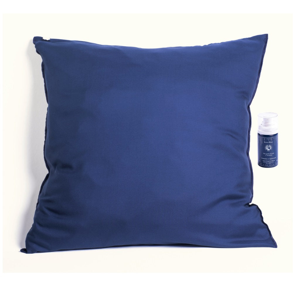 Taie d'oreiller 100% soie Bleu des Reves format carré en coffret – Benu  Blanc