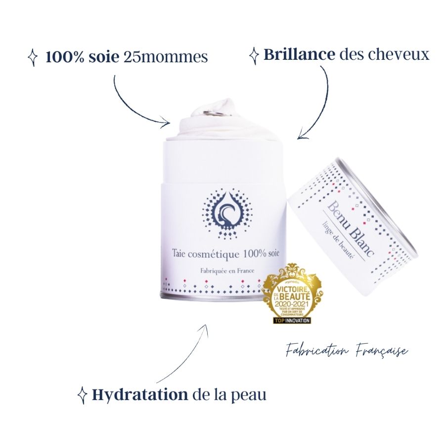 Taie d'oreiller 25 mommes 100% pure soie made in France
